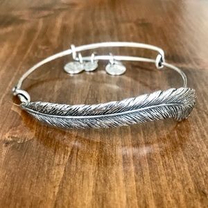 Alex and Ani feather silver bangle